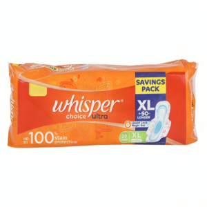 Whisper Ultra Clean Sanitary Napkin XL With Wings, 20 N