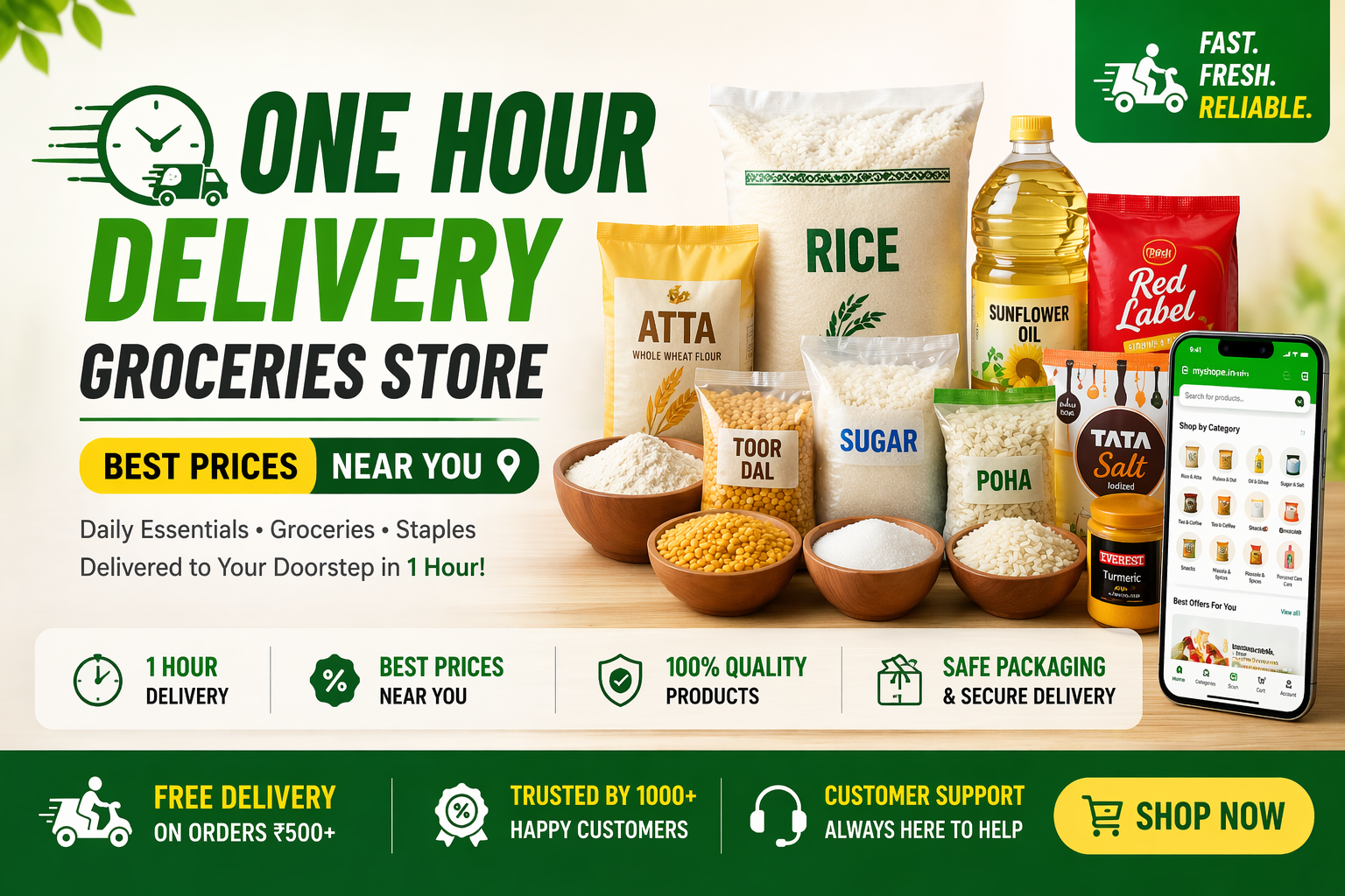 one hour grocery delivery sale